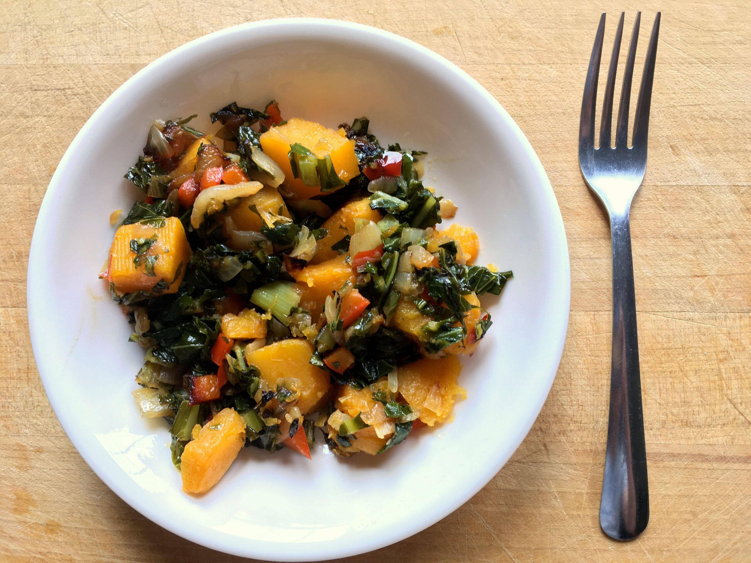 6. Butternut Squash with Collard Greens