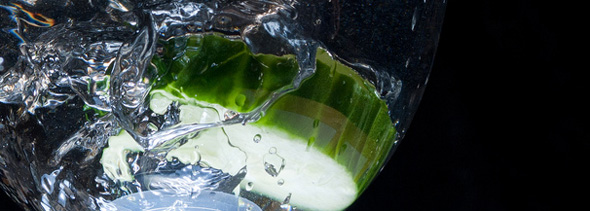 Cucumber, lime, and mint