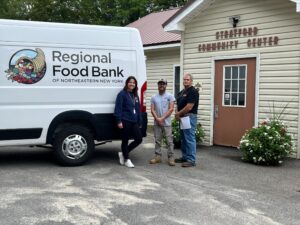 Food Bank staff and volunteers outside a mobile pantry in Stratford