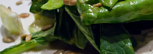 Tatsoi Salad with Pears and Strawberries